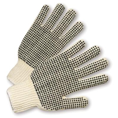 PVC Dotted String Knit Gloves (Men's, Dotted Both Sides)